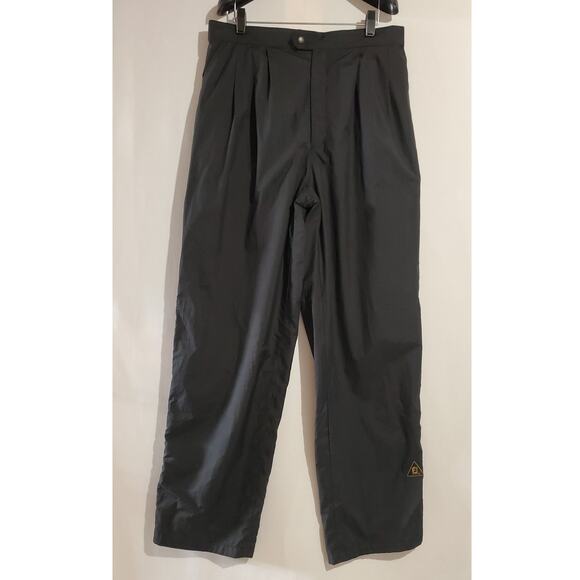 FootJoy DryJoys VTG Zip Snap Rain Wind Pants Mens Size L Black Sport Active Golf - Picture 1 of 13
